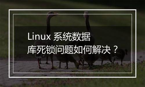 Linux 系统数据库死锁问题如何解决?
