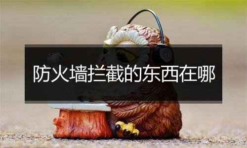 防火墙拦截的东西在哪