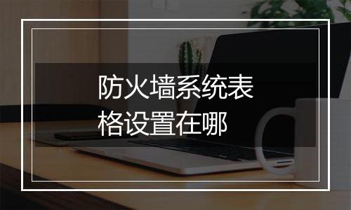 防火墙系统表格设置在哪