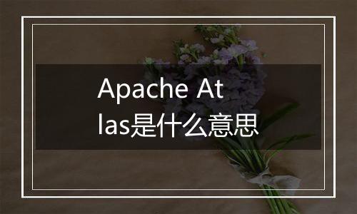 Apache Atlas是什么意思