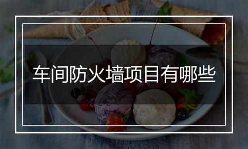 车间防火墙项目有哪些