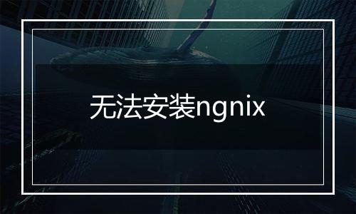 无法安装ngnix