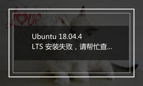 Ubuntu 18.04.4 LTS 安装失败，请帮忙查看原因