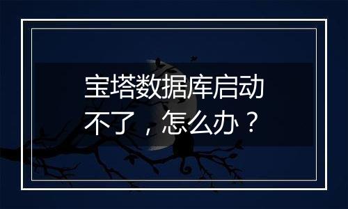 宝塔数据库启动不了，怎么办？