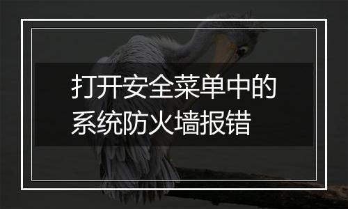 打开安全菜单中的系统防火墙报错