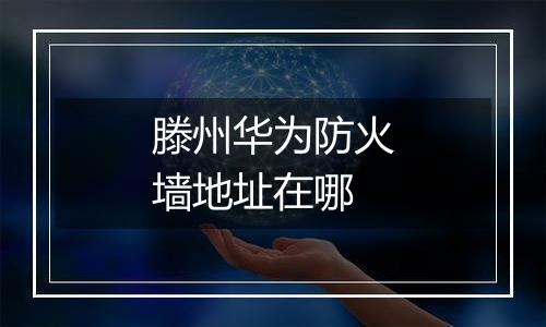 滕州华为防火墙地址在哪