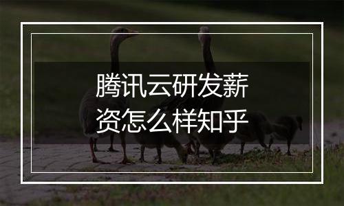 腾讯云研发薪资怎么样知乎