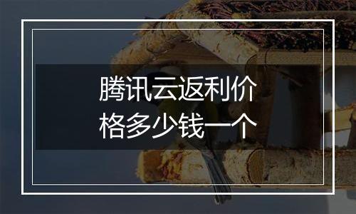 腾讯云返利价格多少钱一个