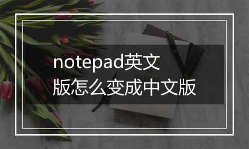 notepad英文版怎么变成中文版