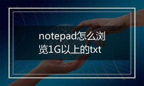 notepad怎么浏览1G以上的txt