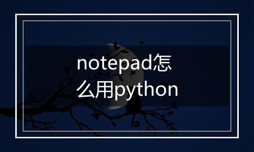 notepad怎么用python