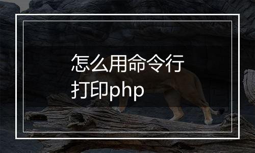 怎么用命令行打印php