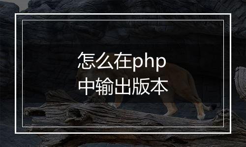 怎么在php中输出版本