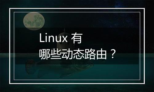 Linux 有哪些动态路由?
