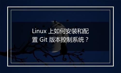 Linux 上如何安装和配置 Git 版本控制系统?