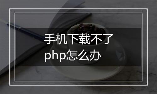 手机下载不了php怎么办