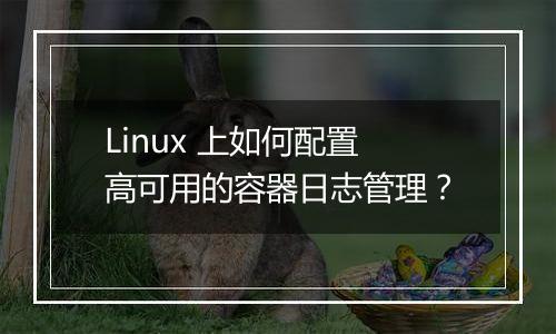 Linux 上如何配置高可用的容器日志管理?