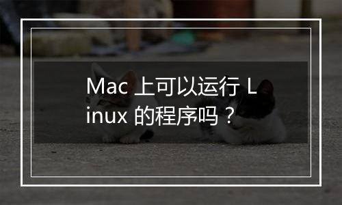 Mac 上可以运行 Linux 的程序吗?