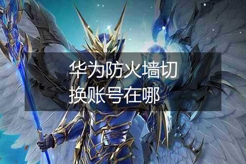 华为防火墙切换账号在哪