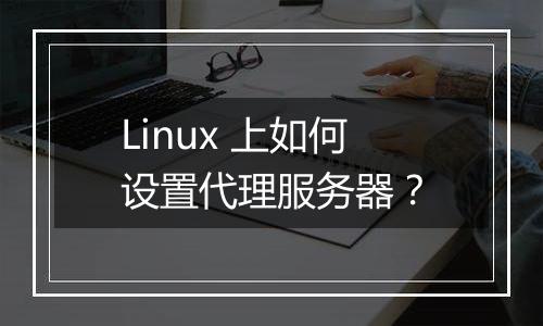 Linux 上如何设置代理服务器?