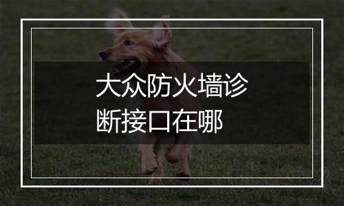 大众防火墙诊断接口在哪