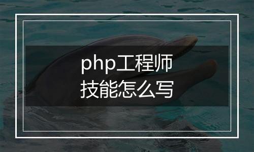 php工程师技能怎么写