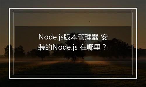 Node.js版本管理器 安装的Node.js 在哪里?