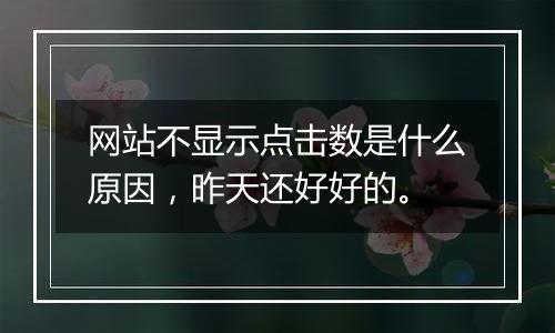网站不显示点击数是什么原因,昨天还好好的。