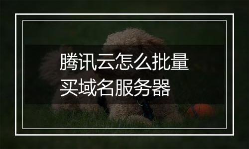 腾讯云怎么批量买域名服务器