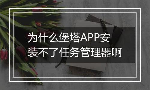 为什么堡塔APP安装不了任务管理器啊