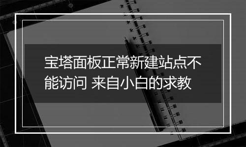 宝塔面板正常新建站点不能访问 来自小白的求教