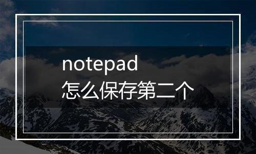 notepad怎么保存第二个