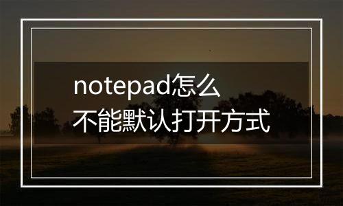 notepad怎么不能默认打开方式