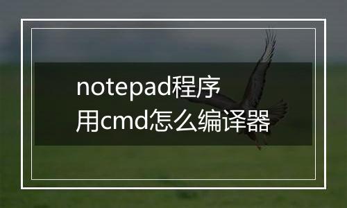 notepad程序用cmd怎么编译器