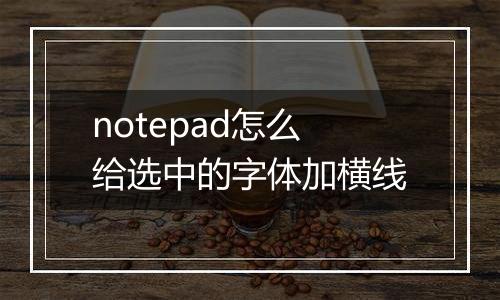 notepad怎么给选中的字体加横线