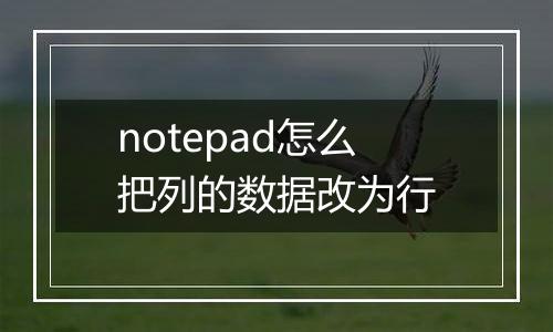 notepad怎么把列的数据改为行