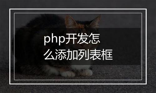 php开发怎么添加列表框
