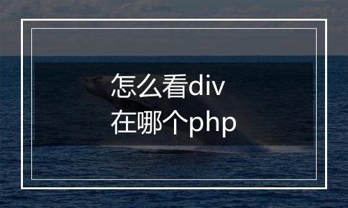 怎么看div在哪个php