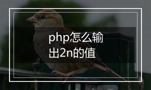 php怎么输出2n的值