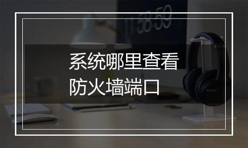 系统哪里查看防火墙端口