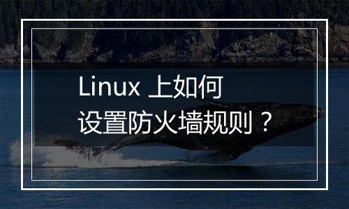 Linux 上如何设置防火墙规则?