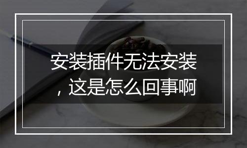 安装插件无法安装，这是怎么回事啊