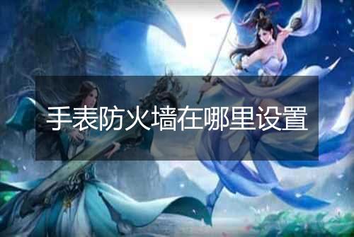 手表防火墙在哪里设置