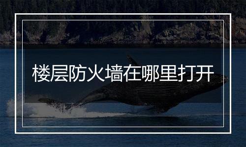 楼层防火墙在哪里打开