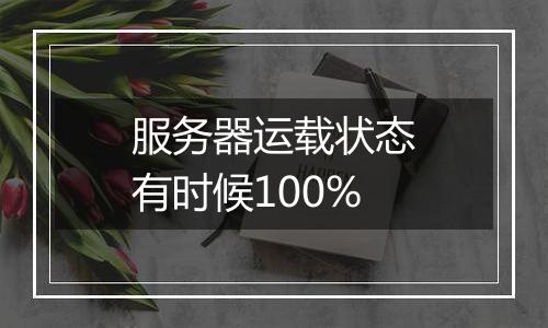 服务器运载状态有时候100%