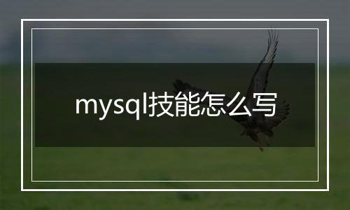 mysql技能怎么写