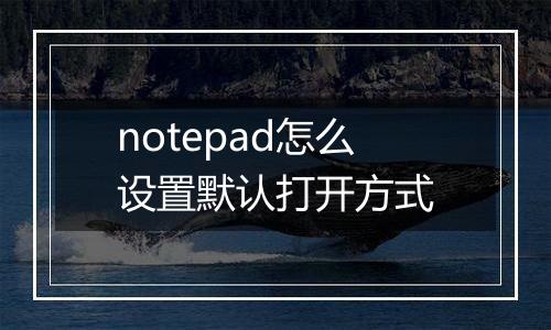 notepad怎么设置默认打开方式