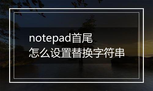 notepad首尾怎么设置替换字符串