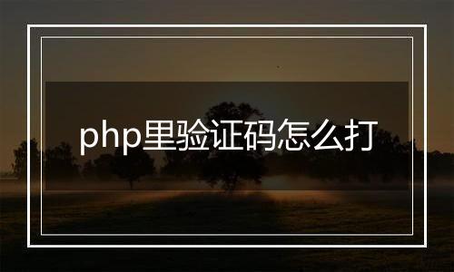 php里验证码怎么打