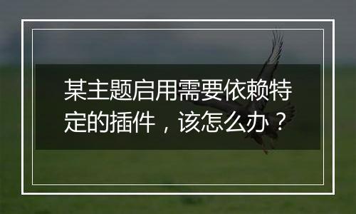 某主题启用需要依赖特定的插件,该怎么办?